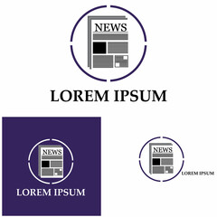 Newspaper icon vector symbol background