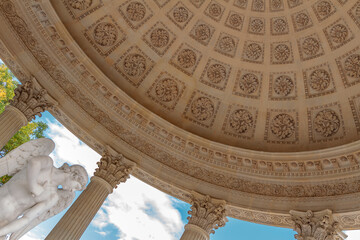 Detail of the vault of the Temple of Love in the gardens behind the Petit Trianon at Versailles
