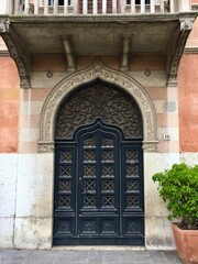 Desenzano del Garda, Italy. Old door. Traditional old vintage door in Italy. palace venetian style