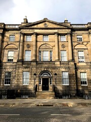 Bute House Edinburgh. Elegant Georgian architecture of Bute House in Charlotte Square Edinburgh, official residence of the First Minister of Scotland