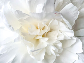 White delicate peony flower heart. Tender summer flower close up. Natural environment design wallpaper or screensaver for screen.