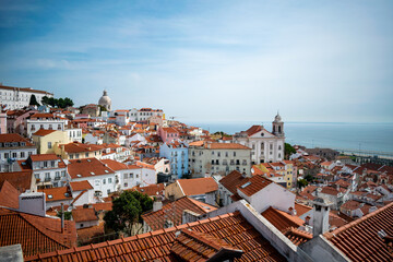 Fototapeta na wymiar Panorama de Santa Luzia toit de Lisbonne