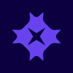 Abstract Single Pattern Design isolated on purple background ,Suitable for Mandala Decoration,logo,Ornament Template ,Design Vector,Snowflake,And Icon.