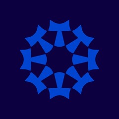 Single T pattern design isolated on purple background ,Suitable for Mandala Decorations,logos,Ornament Templates ,Design Vector,Snowflake,And Icon.