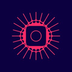 Abstract sun mandala design, beautiful red color, unique decoration for patterns, icons, templates, logos, etc.