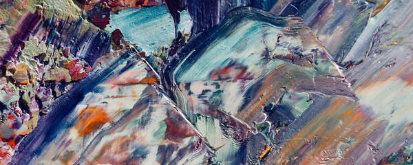 Color texture. Hand drawn oil painting on canvas. Abstract art background. Modern, contemporary art. Colorful canvas. Wall decor background	