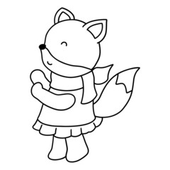 lovley fox girl, love animal Illustration