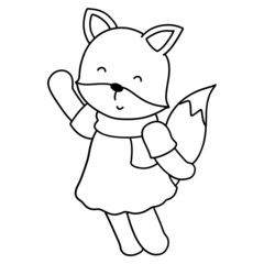 lovley fox girl, love animal Illustration