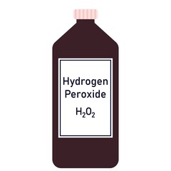 Hydrogen peroxide solution in a black big plastic bottle cartoon vector illustration isolated on a white background.