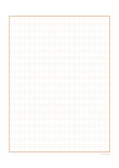 400字詰めの茶色い横書きの原稿用紙･便せんのテンプレート - 20字×20段 - 横幅A4比率（文字数表記付）