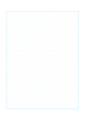 400字詰めの水色の横書きの原稿用紙･便せんのテンプレート - 20字×20段 - 横幅A4比率（文字数表記付）