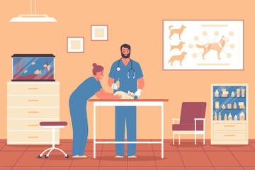 Veterinary Clinic Flat Background