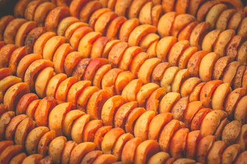 The process of home cooking dried fruits in an electric dryer.