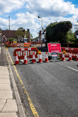 Roadworks in suburbia.
