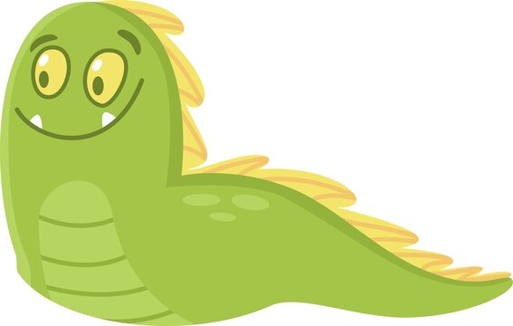 Cute vector illustration. Charming monster, snake, worm. Print for children's clothes 