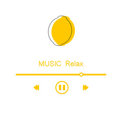 Lemon music player line art.