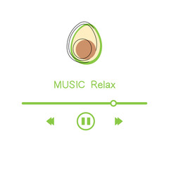 Avocado music player line art.