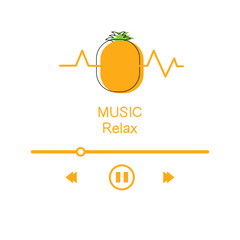 Pineapple music player line art.