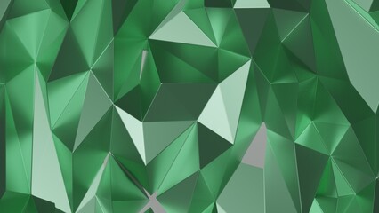 green abstract low-poly, polygonal triangular mosaic background, presentations and prints.brilliant pattern. Vector illustration.3D design template.