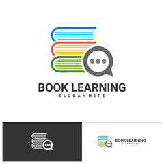 Chat Book logo vector template, Creative Book logo design concepts