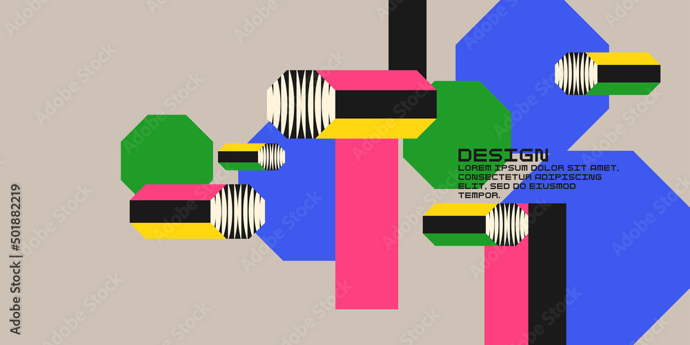 Poster composition with geometric shapes. abstract background for design. a template for advertising in a m