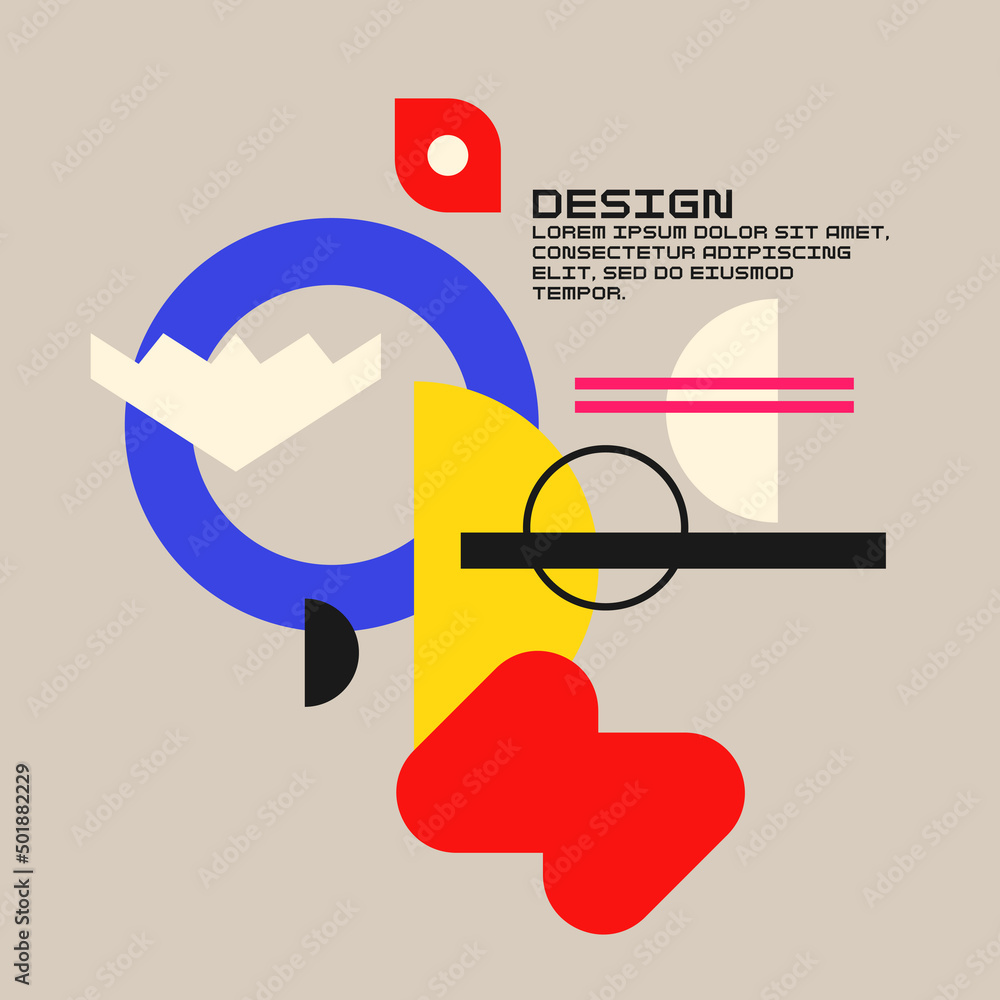 Poster abstract geometric background. design poster with the flat figures. a stylish template for further c