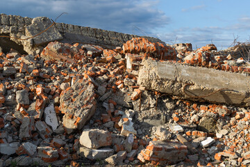 An overall view of the destroyed building after demolition