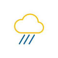 Raincloud vector isolated flat icon. Weather sign