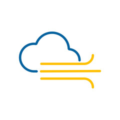 Cloudy and wind vector icon. Weather sign