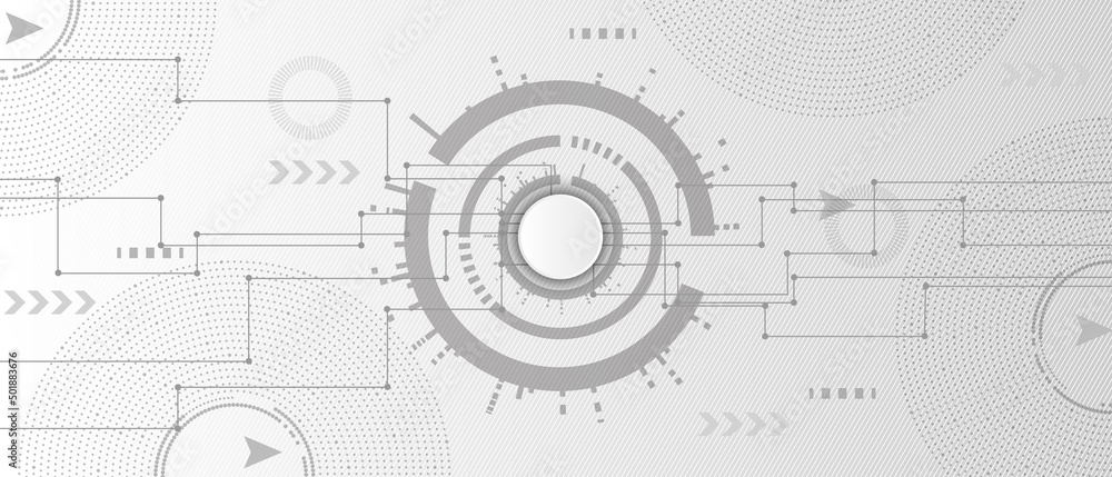 Poster abstract technology background with various technological elements