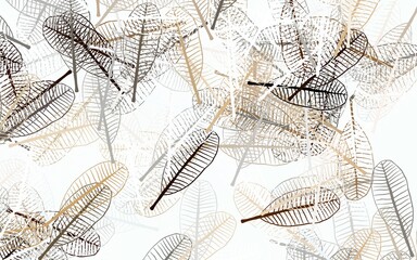 Light Green, Yellow vector doodle pattern with leaves.