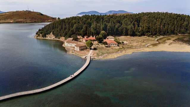 View from top on St Mary's Monastery in Zv&euml;rnec, Albania