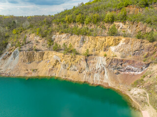 Hungary - ​Mine lake at Rudabánya - Amazing drone view