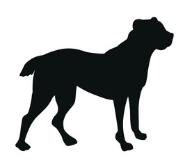 Central Asian Shepherd Dog (Alabai) black silhouette of a standing dog