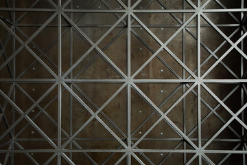 background with metal gratings in the form of rhombuses