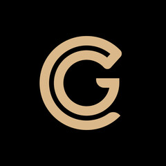 CG text logo concept CG logo design idea vector illustration emblem icon