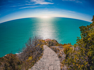 Italy sea, coastal landscape, nature, sunny day, Monesteroli, Liguria