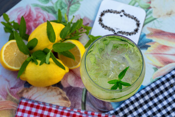 mojito cocktail with mint and lemon