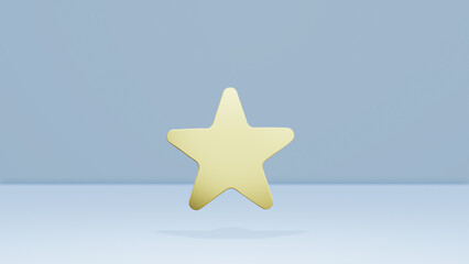 Fototapeta premium Star 3d rendering model isolated on a blue background ,3d rendering illustration