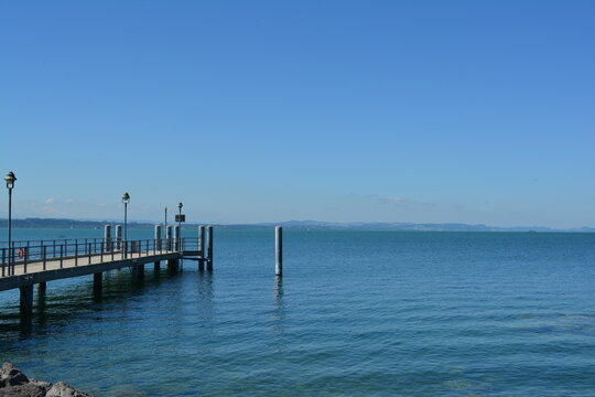 landig stage in the lake of Neuenburg in switzerland