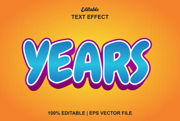 years text effect with blue and yellow color.