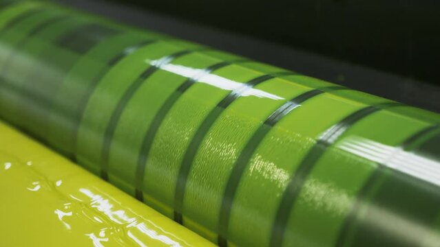 Printing house. Containers with paint.