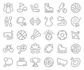 Sport and competition line icons collection. Thin outline icons pack. Vector illustration eps10