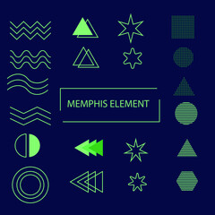 memphis design element set vector geometri