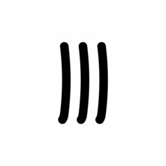 black three tally marks count vector isolated on white background