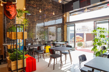 Interior of a modern urban restaurant