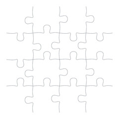 Vector format puzzles icon in the form of line.