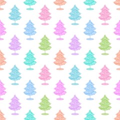 Seamless christmas tree pattern for new year gifts and fabrics