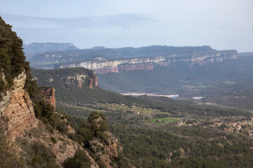 Fototapeta na wymiar View over Tavertet Cliffs in Osona, Catalonia