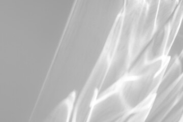 Blurred water texture overlay effect for photo and mockups. Organic drop diagonal shadow and light caustic effect on a white wall. Shadows for natural light effects